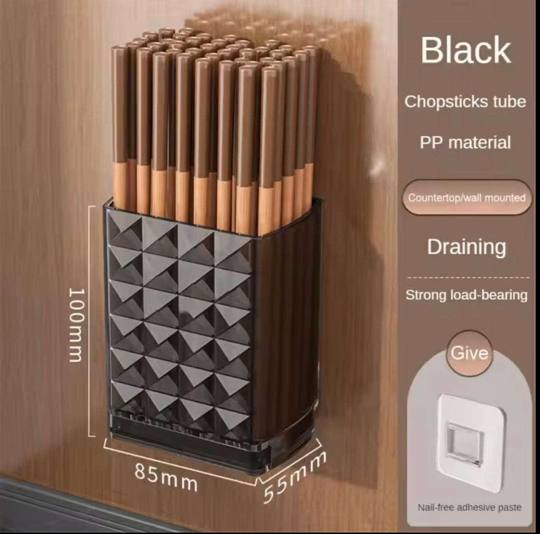 Drillable Cutlery Storage Rack, Wall Mounted Chopsticks Storage Boxes, Kitchen Cutlery Drain Rack Drillable Cutlery Storage Rack, Wall Mounted Chopsticks Storage Boxes, Kitchen Cutlery Drain Rack